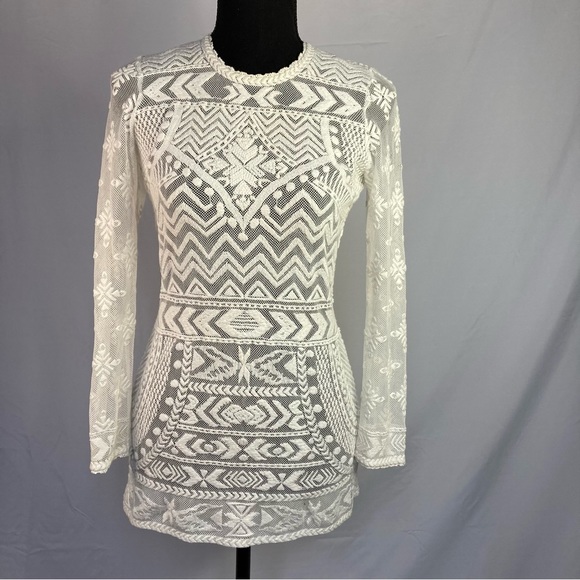 Isabel Marant for H&M Embroidered 3/4 Sleeved Cream Top - Picture 2 of 6